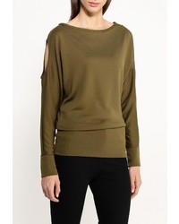 Женский оливковый свитер с круглым вырезом от Edge Clothing