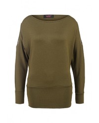 Женский оливковый свитер с круглым вырезом от Edge Clothing