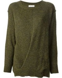Женский оливковый свитер с круглым вырезом от Etoile Isabel Marant