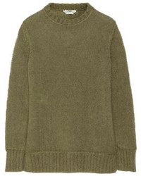 Женский оливковый свитер с круглым вырезом от Fendi