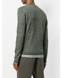 Мужской оливковый свитер с круглым вырезом от Jijibaba