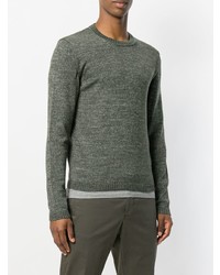 Мужской оливковый свитер с круглым вырезом от Jijibaba