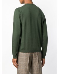 Мужской оливковый свитер с круглым вырезом от Sun 68