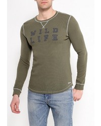 Мужской оливковый свитер с круглым вырезом от Frank NY