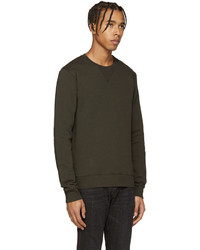 Мужской оливковый свитер с круглым вырезом от Maison Margiela