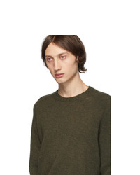 Мужской оливковый свитер с круглым вырезом от Prada