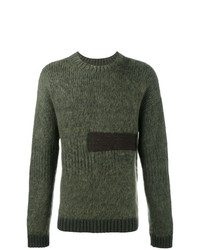 Мужской оливковый свитер с круглым вырезом от Helen Lawrence