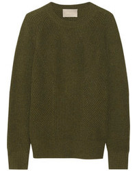 Женский оливковый свитер с круглым вырезом от Jason Wu