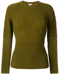 Женский оливковый свитер с круглым вырезом от Kenzo
