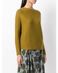 Женский оливковый свитер с круглым вырезом от Christian Wijnants