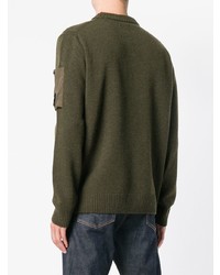 Мужской оливковый свитер с круглым вырезом от CP Company