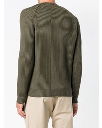 Мужской оливковый свитер с круглым вырезом от Roberto Collina
