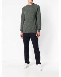 Мужской оливковый свитер с круглым вырезом от Sunspel