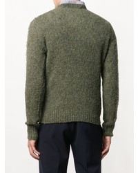 Мужской оливковый свитер с круглым вырезом от Aspesi