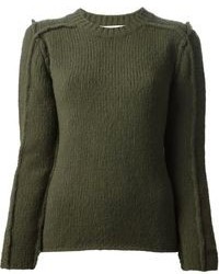 Женский оливковый свитер с круглым вырезом от Marni