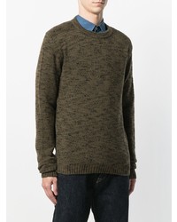 Мужской оливковый свитер с круглым вырезом от CP Company