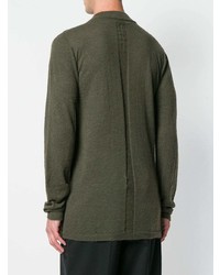 Мужской оливковый свитер с круглым вырезом от Rick Owens