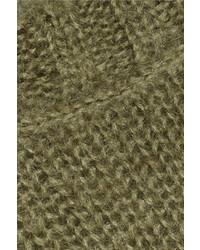 Женский оливковый свитер с круглым вырезом от Fendi