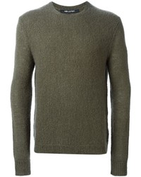Мужской оливковый свитер с круглым вырезом от Neil Barrett