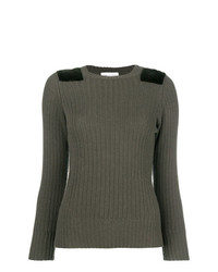 Женский оливковый свитер с круглым вырезом от Officine Generale