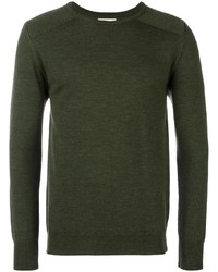 Мужской оливковый свитер с круглым вырезом от Oliver Spencer