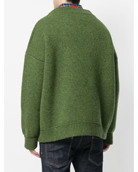 Мужской оливковый свитер с круглым вырезом от DSQUARED2