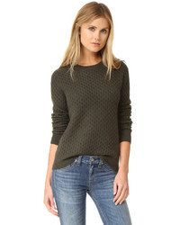 Женский оливковый свитер с круглым вырезом от Paige