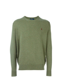 Мужской оливковый свитер с круглым вырезом от Polo Ralph Lauren