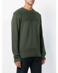 Мужской оливковый свитер с круглым вырезом от Dondup