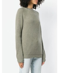 Женский оливковый свитер с круглым вырезом от Cristaseya