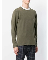 Мужской оливковый свитер с круглым вырезом от Altea