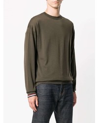 Мужской оливковый свитер с круглым вырезом от Moncler