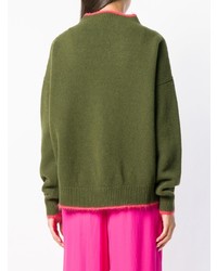 Женский оливковый свитер с круглым вырезом от Marni