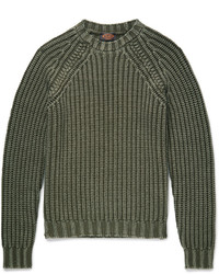 Мужской оливковый свитер с круглым вырезом от Tod's