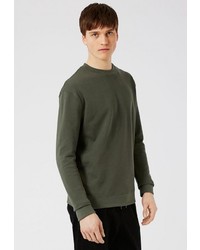 Мужской оливковый свитер с круглым вырезом от Topman