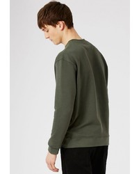 Мужской оливковый свитер с круглым вырезом от Topman