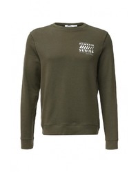 Мужской оливковый свитер с круглым вырезом от Topman