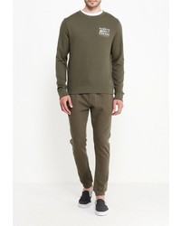 Мужской оливковый свитер с круглым вырезом от Topman