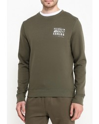 Мужской оливковый свитер с круглым вырезом от Topman