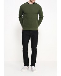 Мужской оливковый свитер с круглым вырезом от Topman