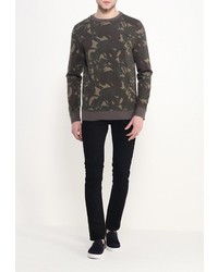 Мужской оливковый свитер с круглым вырезом от Topman