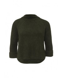 Женский оливковый свитер с круглым вырезом от Topshop