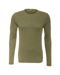 Мужской оливковый свитер с круглым вырезом от United Colors of Benetton