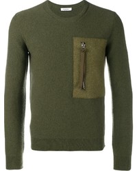 Мужской оливковый свитер с круглым вырезом от Valentino