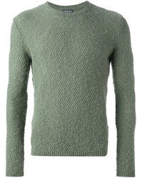 Мужской оливковый свитер с круглым вырезом от Woolrich