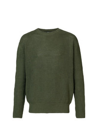 Мужской оливковый свитер с круглым вырезом от Yang Li