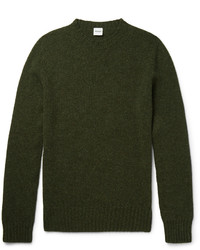 Мужской оливковый свитер с круглым вырезом
