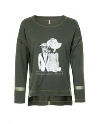 Женский оливковый свитер с круглым вырезом от Спартак