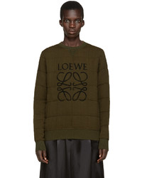 Женский оливковый свитер от Loewe