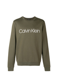 Мужской оливковый свитшот с принтом от CK Calvin Klein